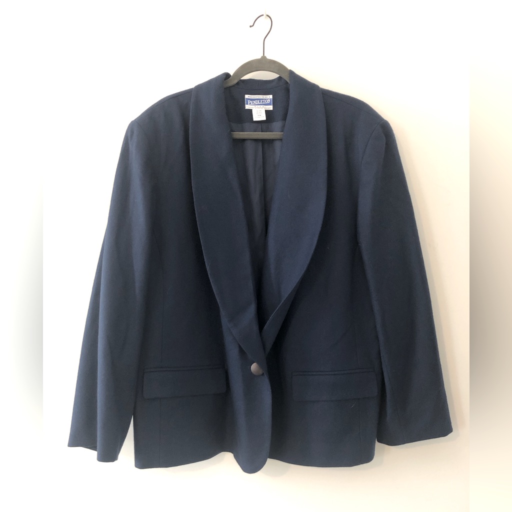 Pendleton Wool Blazer, Navy, Euc